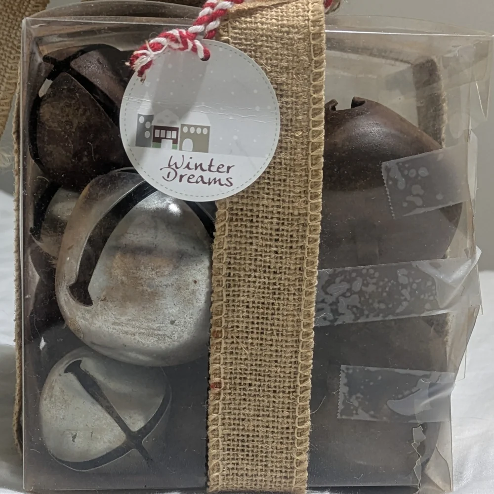 Rustic Burlap Wrapped Decorative Bells